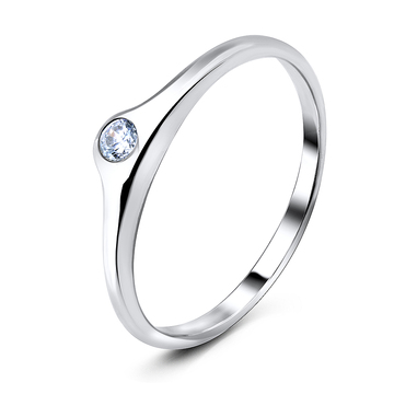 Sparking Round CZ Silver Ring NSR-544